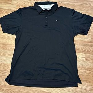 Travis Mathew Black Golf Polo Shirt w/ Patron XO Cafe Left Sleeve - Size 3XL